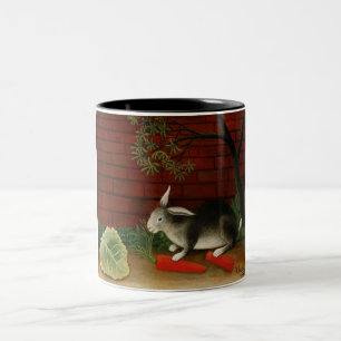 Cute Little Rabbit (Pet Animal) (Henri Rousseau) Tweekleurige Koffiemok