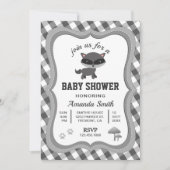 Cute Little Raccoon Baby shower Invitation (Devant)