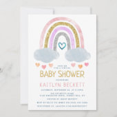 Cute Little Rainbow Baby shower Invitation (Devant)