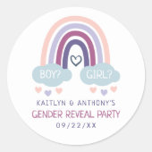 Cute Little Rainbow Gender Reopenbaart Party Ronde Sticker (Voorkant)