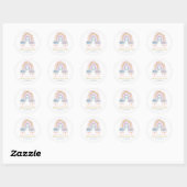 Cute Little Rainbow Gender Reopenbaart Party Ronde Sticker (Vel)