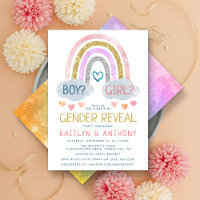 Cute Little Rainbow Genre Reveale Party Invitation