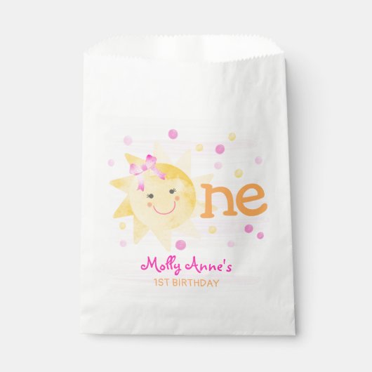 Cute Little Ray of Sunshine 1st Birthday Bedankzakje (Voorkant)