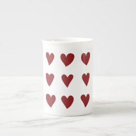 Cute Little Red Hearts Valentijnsdag Gift Porselein Kop