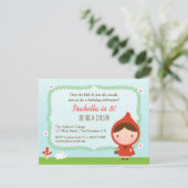 Cute Little Red Riding Hood Girl Birthday Party Kaart (Staand voorkant)