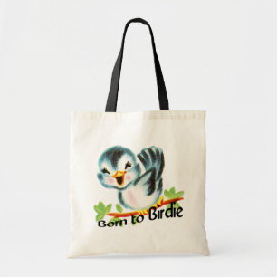Cute Little Retro Bird Geboren in Birdie Golfers G Tote Bag