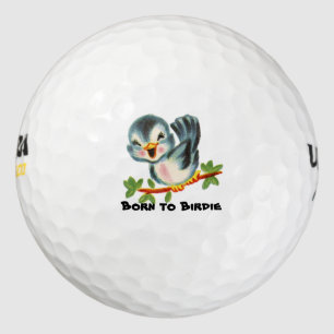 Cute Little Retro Bird Persoonlijk Golfballen