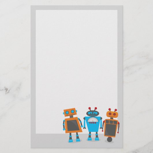 Cute Little Robots Briefpapier (Voorkant)