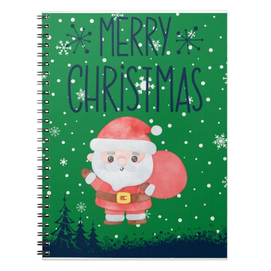 Cute Little Santa Green Notitieboek (Voorkant)