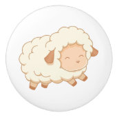 Cute Little Sheep Keramische Knop (Voorkant)