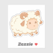 Cute Little Sheep Ram Sticker (Vel)