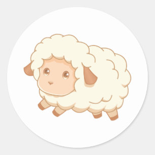 Cute Little Sheep Ronde Sticker