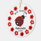 Cute Little Sister Ladybug Ornament (Links)