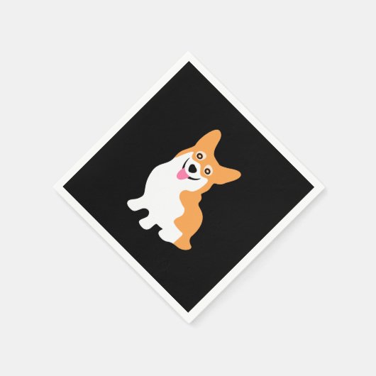 Cute Little Smiling Corgi Puppy Servetten (Hoek)