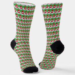 Cute Little Snowduck | Cozy Christmas Red & Green Sokken