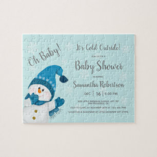 Cute Little Snowman Baby shower Invitation Favor Legpuzzel