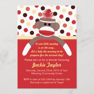 Cute Little Sock Baby shower Invitation