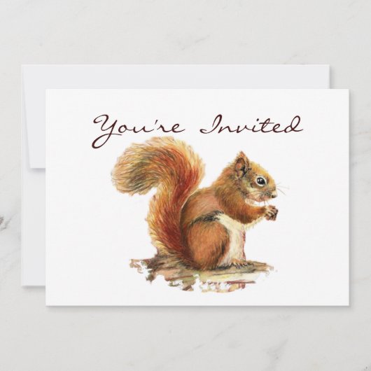 Cute Little Squirrel Animal Invitation Anniversair (Devant)