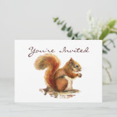 Cute Little Squirrel Animal Invitation Anniversair (Debout devant)