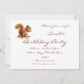 Cute Little Squirrel Animal Invitation Anniversair (Dos)