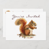 Cute Little Squirrel Animal Invitation Anniversair (Devant / Derrière)