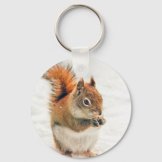 Cute Little Squirrel Eating Nuts Sleutelhanger (Voorkant)