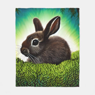 Cute Little Storybook Bunny Fleece Deken