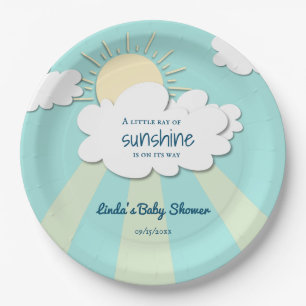 Cute Little Sunshine Gender Neutral Baby shower Papieren Bordje