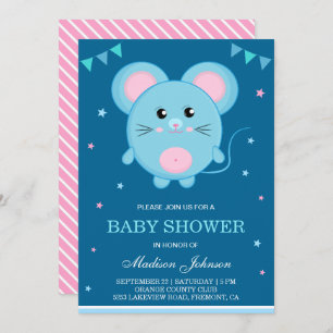 Cute Little Sweet Mouse Baby shower Kaart