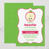 Cute Little Sweetie Apple Baby shower Invitation (Devant / Derrière)