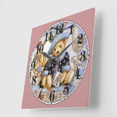 Cute Little Teddy Bear Vierkante Klok (Hoek)