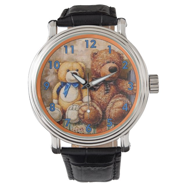 Cute Little Teddy Bears Horloge (Voorkant)