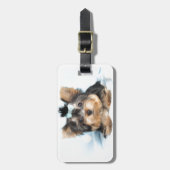 Cute Little Tiny Yorkie Pup-ontwerp Bagagelabel (Voorkant verticaal)