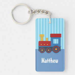 Cute Little Train Kinderen Gepersonaliseerde Sleut Sleutelhanger