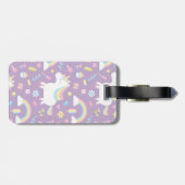 Cute Little Unicorn Rainbow Girls Pattern Canvas t Bagagelabel (Achterkant horizontaal)