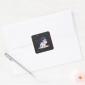 Cute Little Unicorn Vierkante Sticker (Envelop)