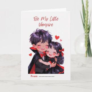 Cute Little Vampire Couple Valentine Card Kaart
