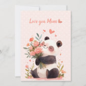 Cute Little Watercolor Panda Love Mothers Carte de (Devant)