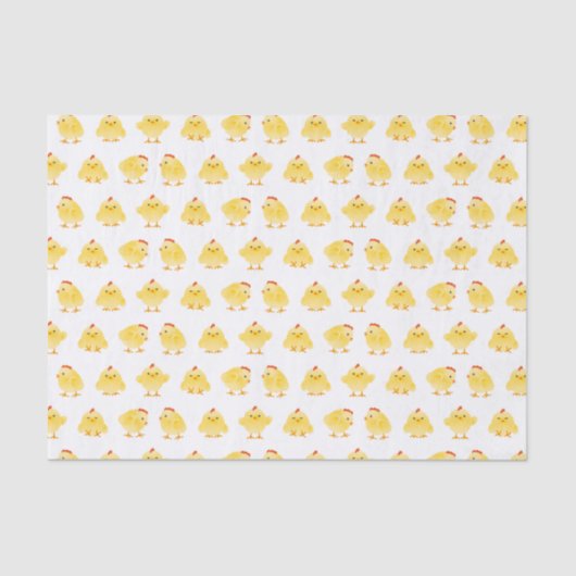 Cute Little Waterverf Chickens Patroon Tissuepapier (Voorkant)