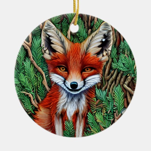 Cute Little Wilderness Fox Keramisch Ornament (Voorkant)