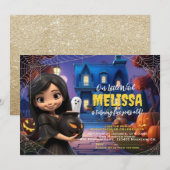 Cute Little Witch Spooktacular invitation Annivers (Devant / Derrière)