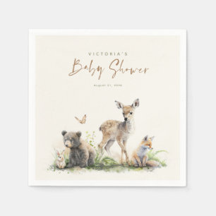 Cute Little Woodland Animals Baby shower Servet