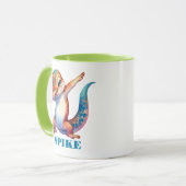 Cute Lizard Dabbing Orange Blue Green Mug (Devant gauche)