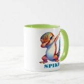 Cute Lizard Dabbing Orange Blue Green Mug (Devant droit)