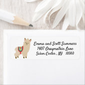 Cute Llama Alpaca Étiquettes de adresse animaux (En situation)