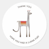 Cute Llama Alpaca Party Hartelijk dank Ronde Sticker (Voorkant)
