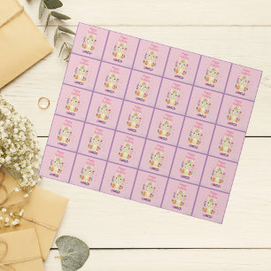 Cute Llama Animal Birthday Party Colorful Mexican Cadeaupapier