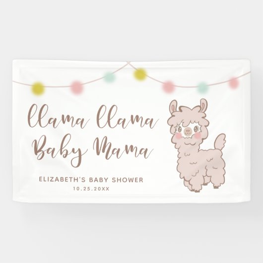 Cute Llama Baby Mama Shower Spandoek (Horizontaal)