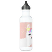 Cute Llama Blush Pink Floral Sparkle Stars Waterfles (Links)
