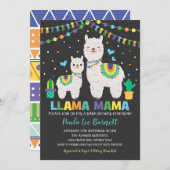 Cute Llama Boy Baby shower/Fiesta Cactus Alpaca Kaart (Voorkant / Achterkant)
